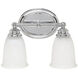 Booker 2 Light 12 inch Chrome Vanity Light Wall Light