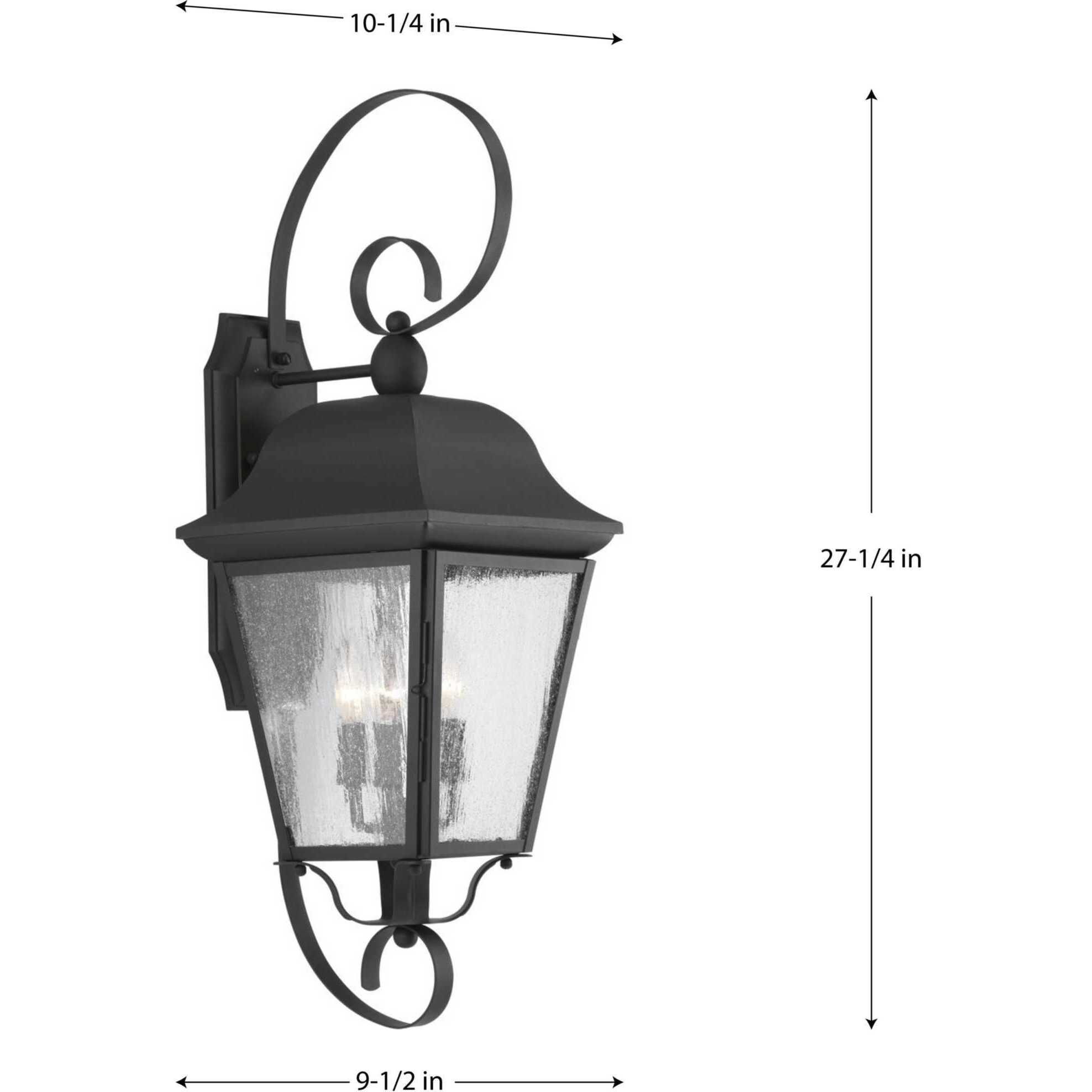 Orman 3 Light 27 inch Textured Black Outdoor Wall Lantern, Large, Design Series