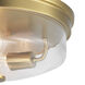 Merit 2 Light 14 inch Brushed Bronze Flush Mount Ceiling Light, Design Series