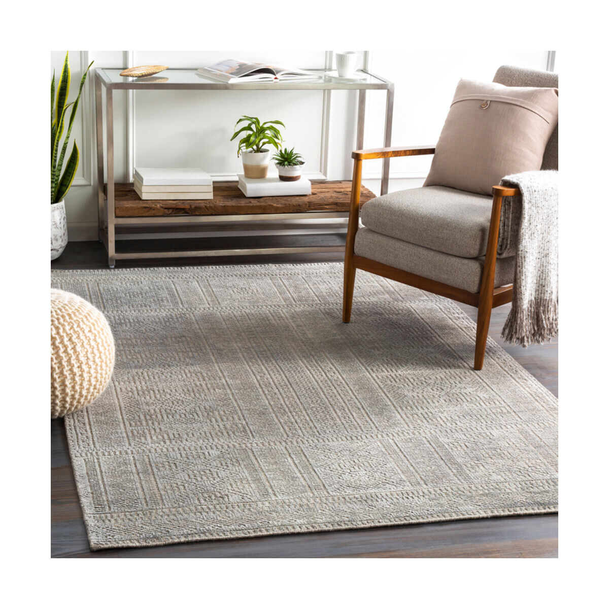 Sylvia 120 X 96 inch Gray Rug, Rectangle