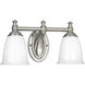 Juno 2 Light 17 inch Brushed Nickel Bath Vanity Wall Light, Delta