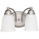 Booker 2 Light 13 inch Matte Nickel Vanity Light Wall Light 