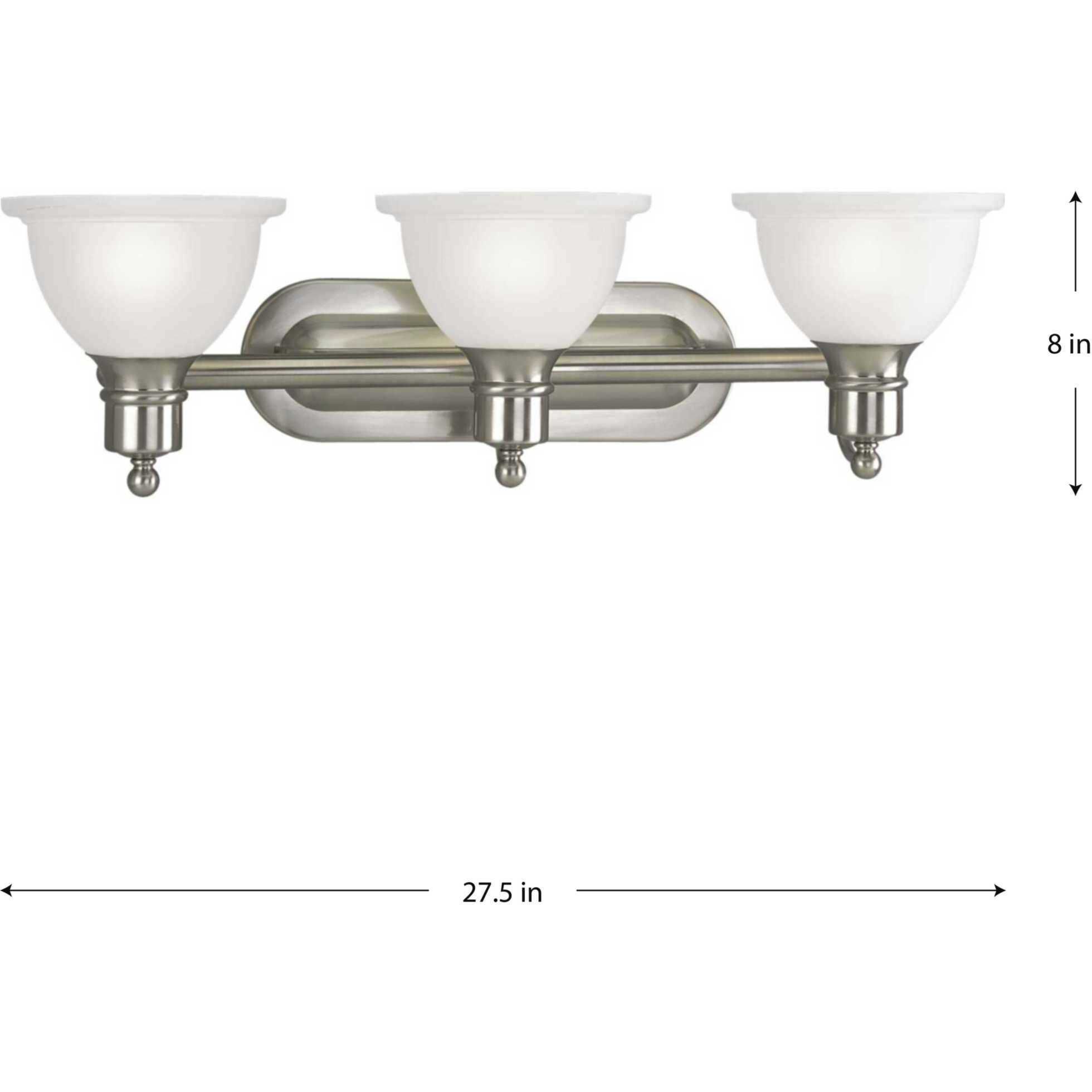 Beacher 3 Light 27.5 inch Brushed Nickel Bath Vanity Wall Light