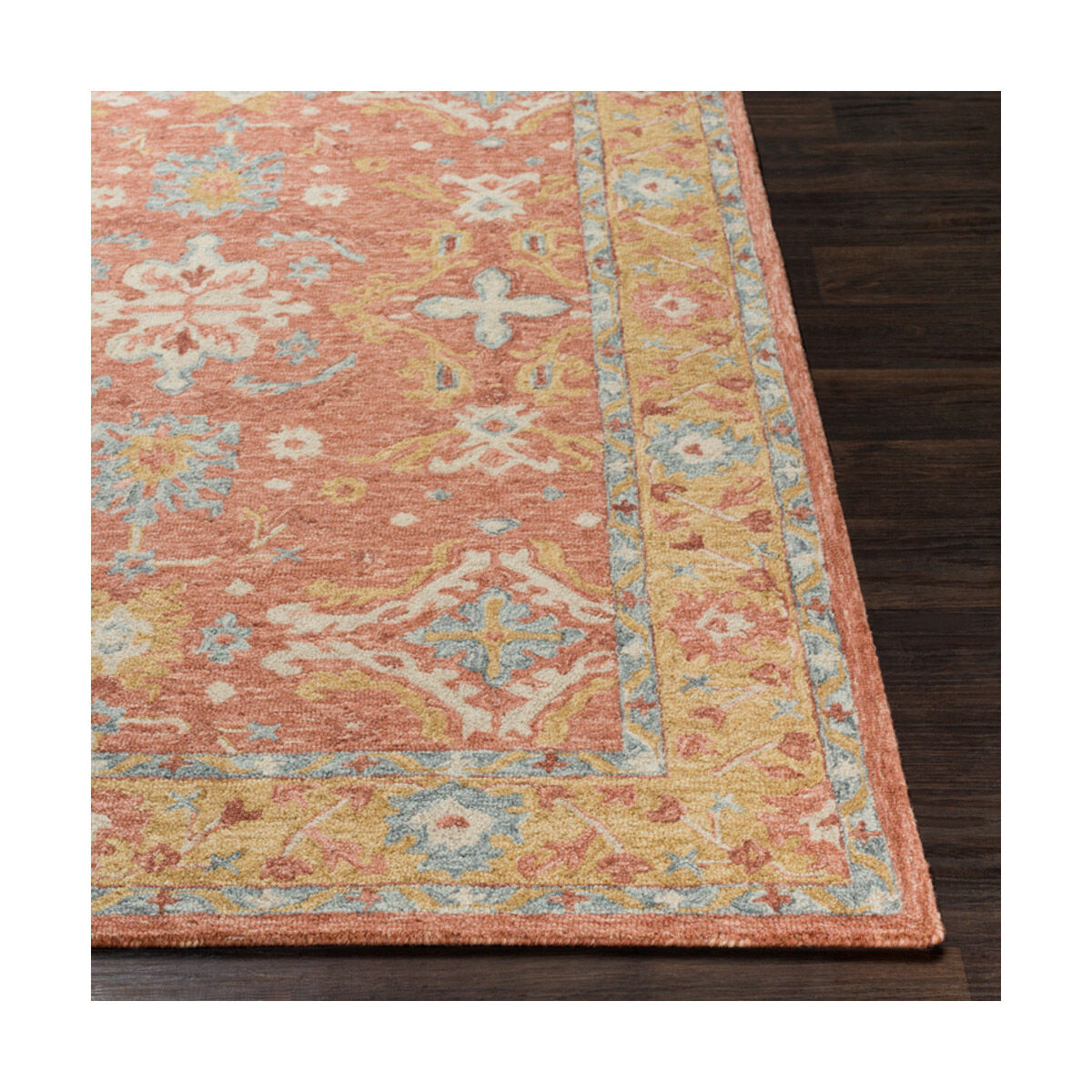 Jocosa 90 X 60 inch Camel/Dark Brown/Olive/Teal/Ice Blue/Cream Rugs, Rectangle