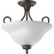 Tristessa 2 Light 13 inch Antique Bronze Semi-Flush Mount Ceiling Light