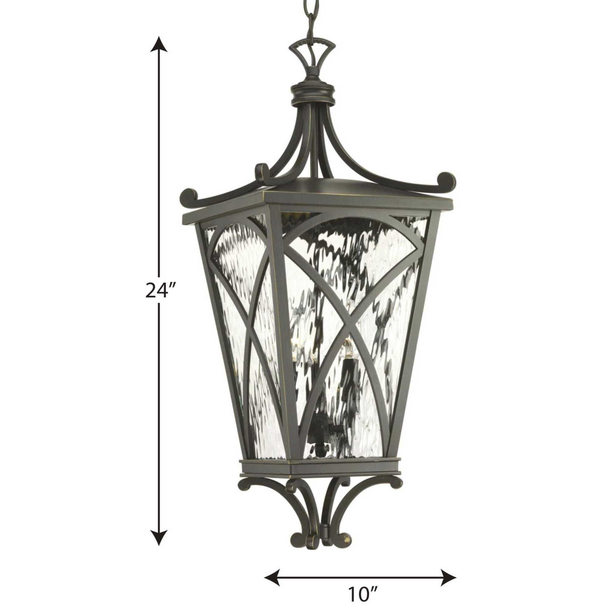 Madison 3 Light 10 inch Oil Rubbed Bronze Outdoor Hanging Lantern, Design Series