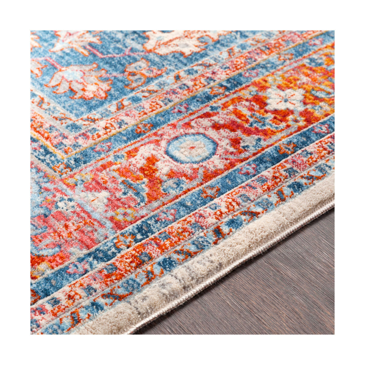 Preston 59 X 31 inch Pale Pink/Rose/Beige/Sky Blue/Cream/Burnt Orange Rugs, Rectangle