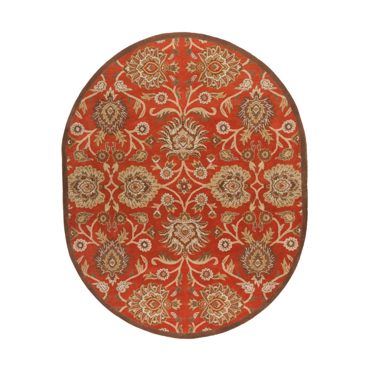 Edda 120 X 96 inch Burnt Orange/Khaki/Tan/Camel/Dark Brown/Olive Rugs, Wool