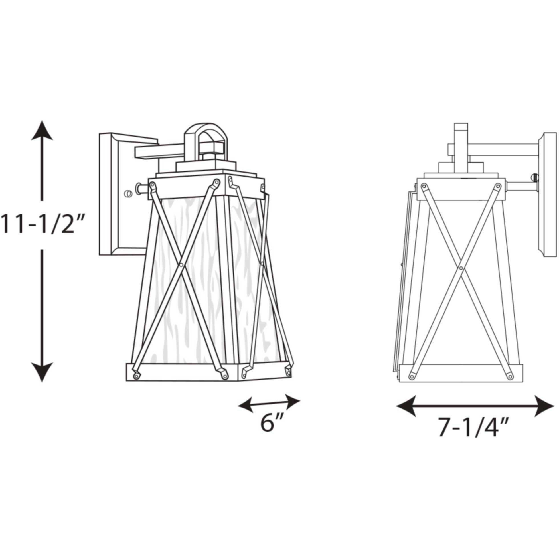 Lorraine 1 Light 12 inch Antique Bronze Outdoor Wall Lantern, Small, Design Series