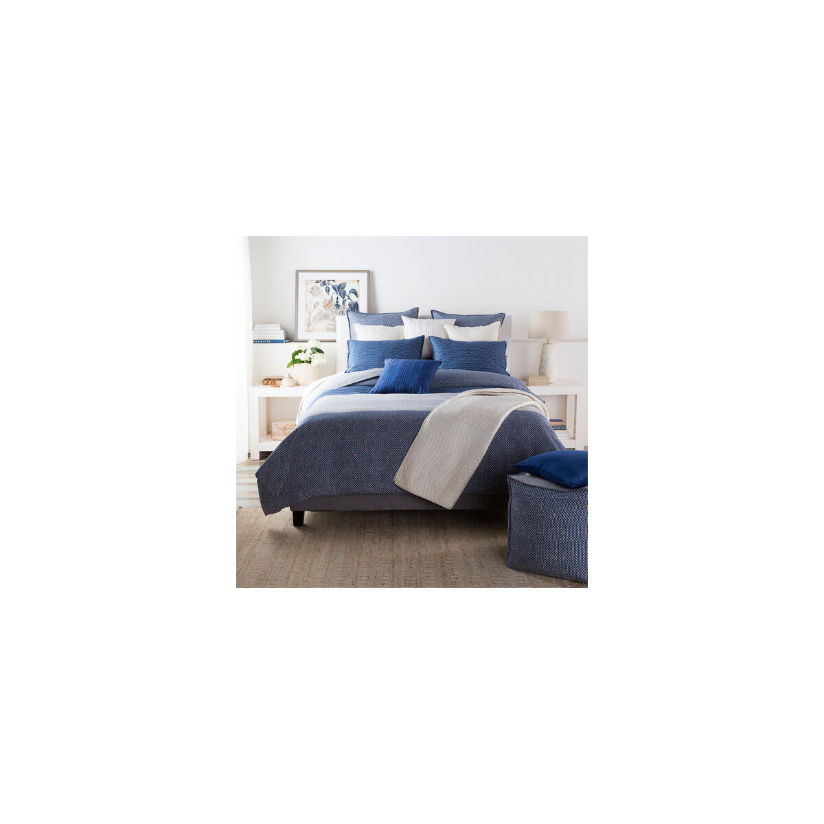 Barber Navy and Tan Duvet Set, Full or Queen