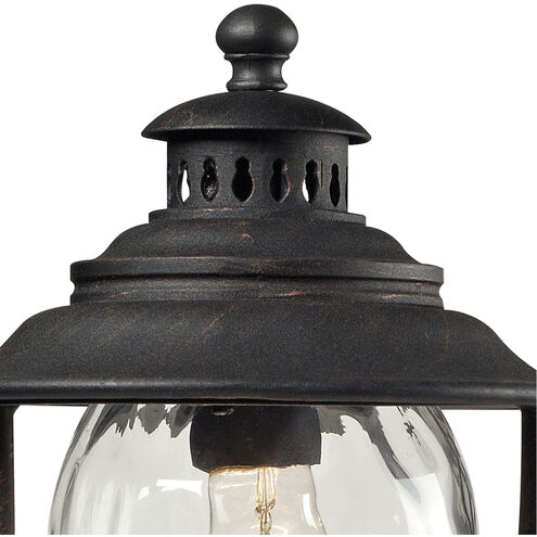 Chivalry 1 Light 15 inch Weathered Charcoal with Clear Outdoor Post Light