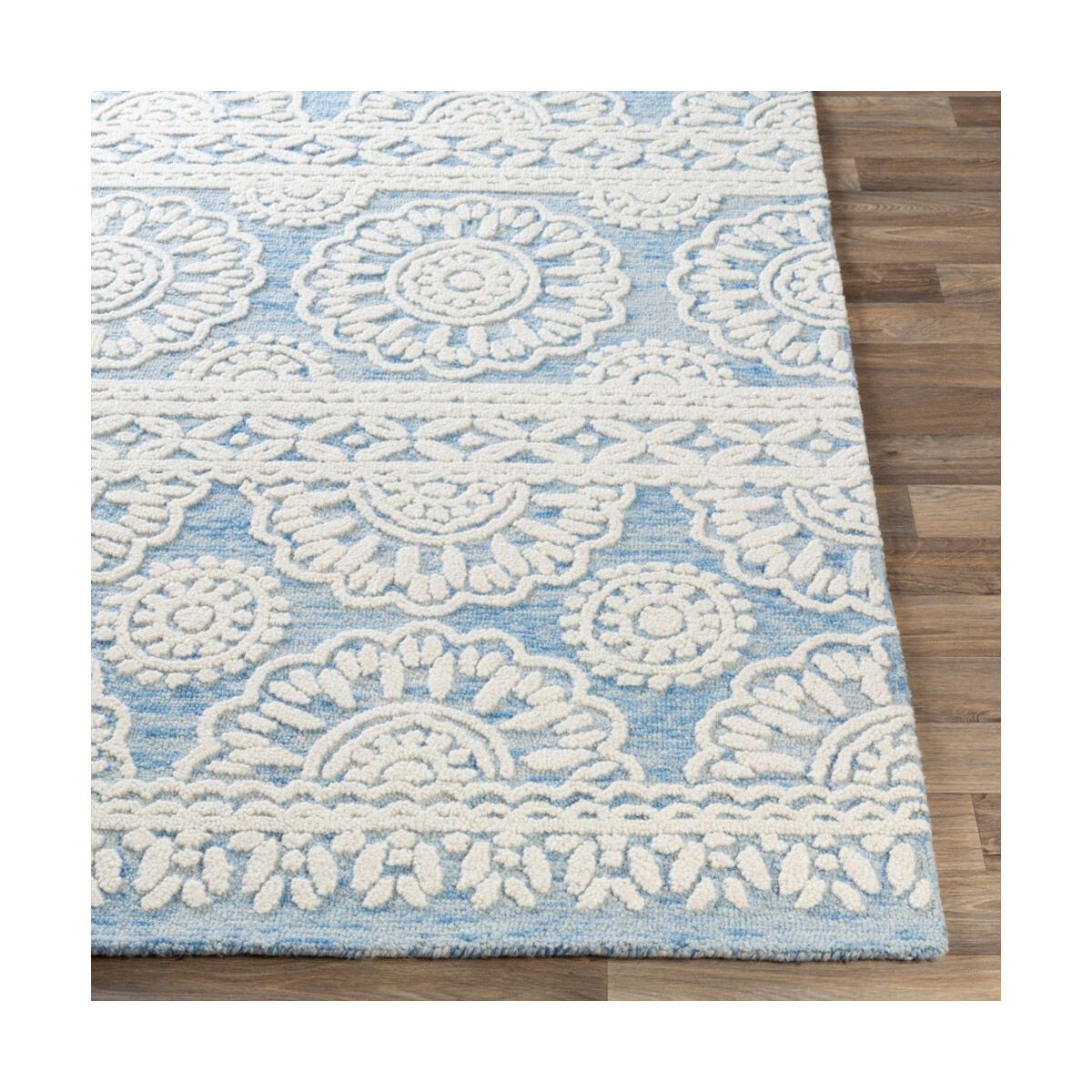 Scott 90 X 60 inch Denim/Ivory Rugs