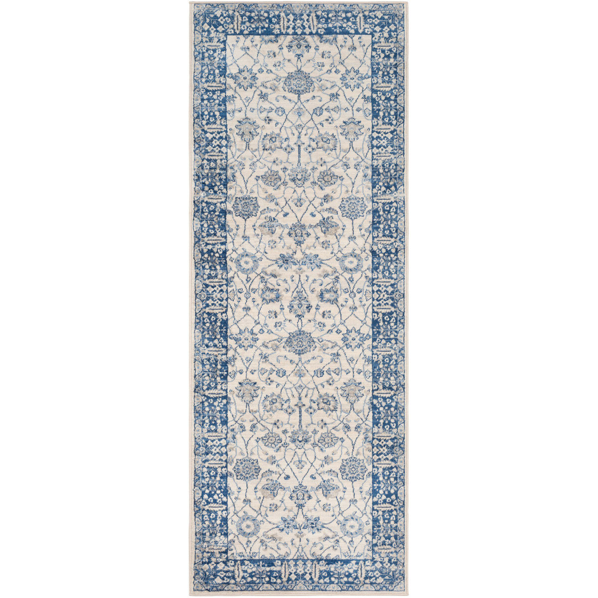 Creighton 36 X 24 inch Navy/Bright Blue/Cream/Silver Gray/Medium Gray Rugs