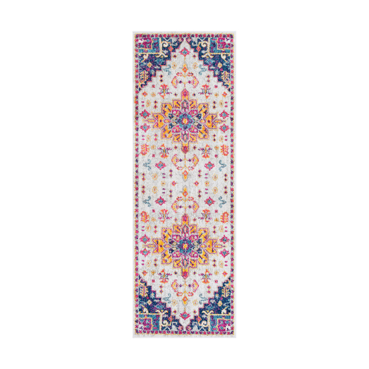 Maitland 36 X 24 inch Dark Blue/Aqua/Saffron/Bright Orange/Bright Pink Rugs, Rectangle