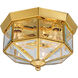 Petronella 3 Light 10 inch Polished Brass Flush Mount Ceiling Light