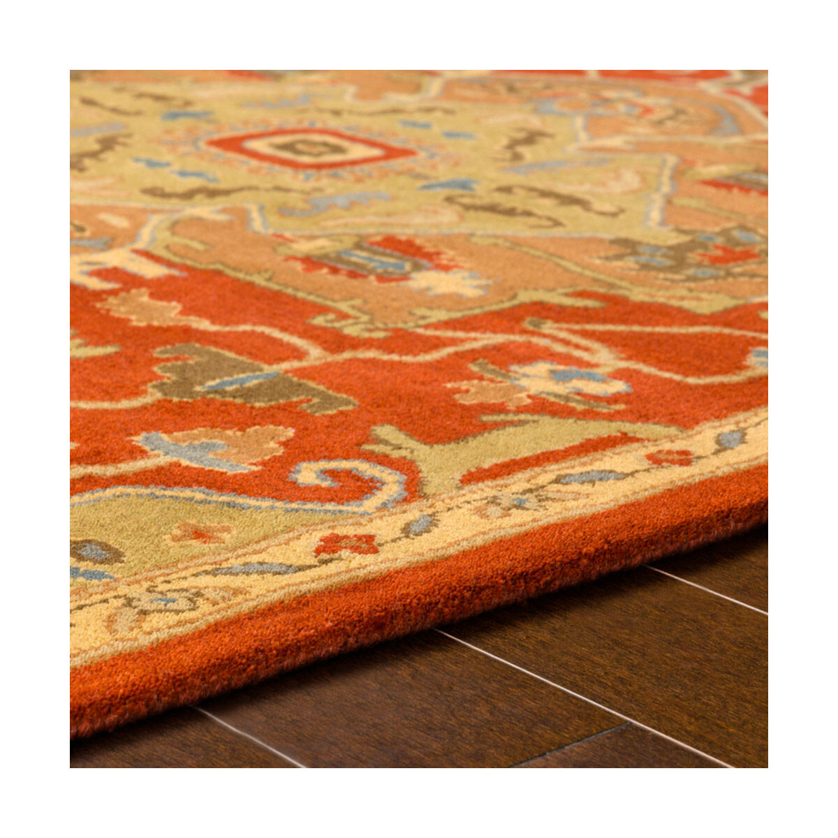 Edda 48 inch Rust/Tan/Camel/Medium Gray Rugs, Wool
