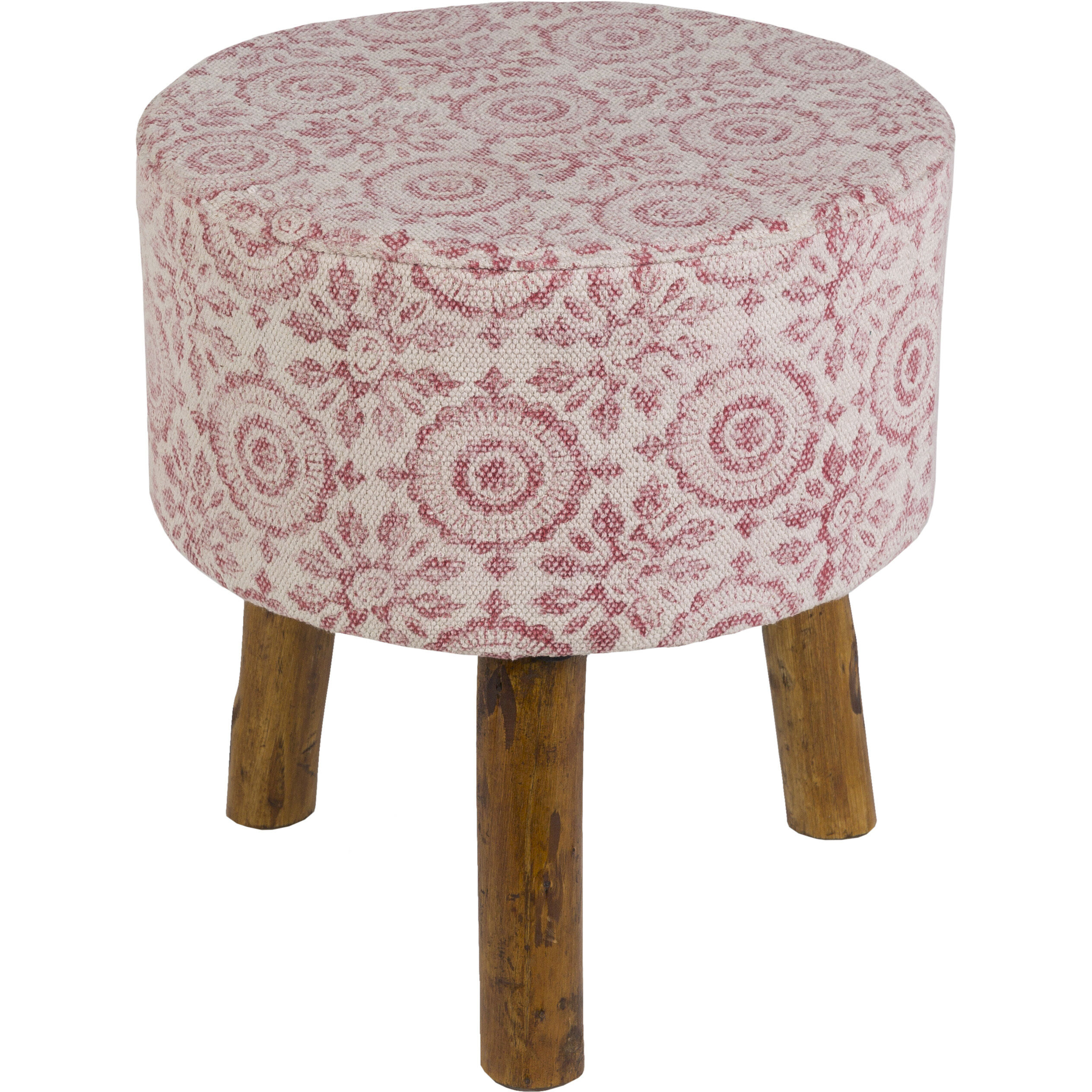 Maurice 17 inch Pink Stool, Cube