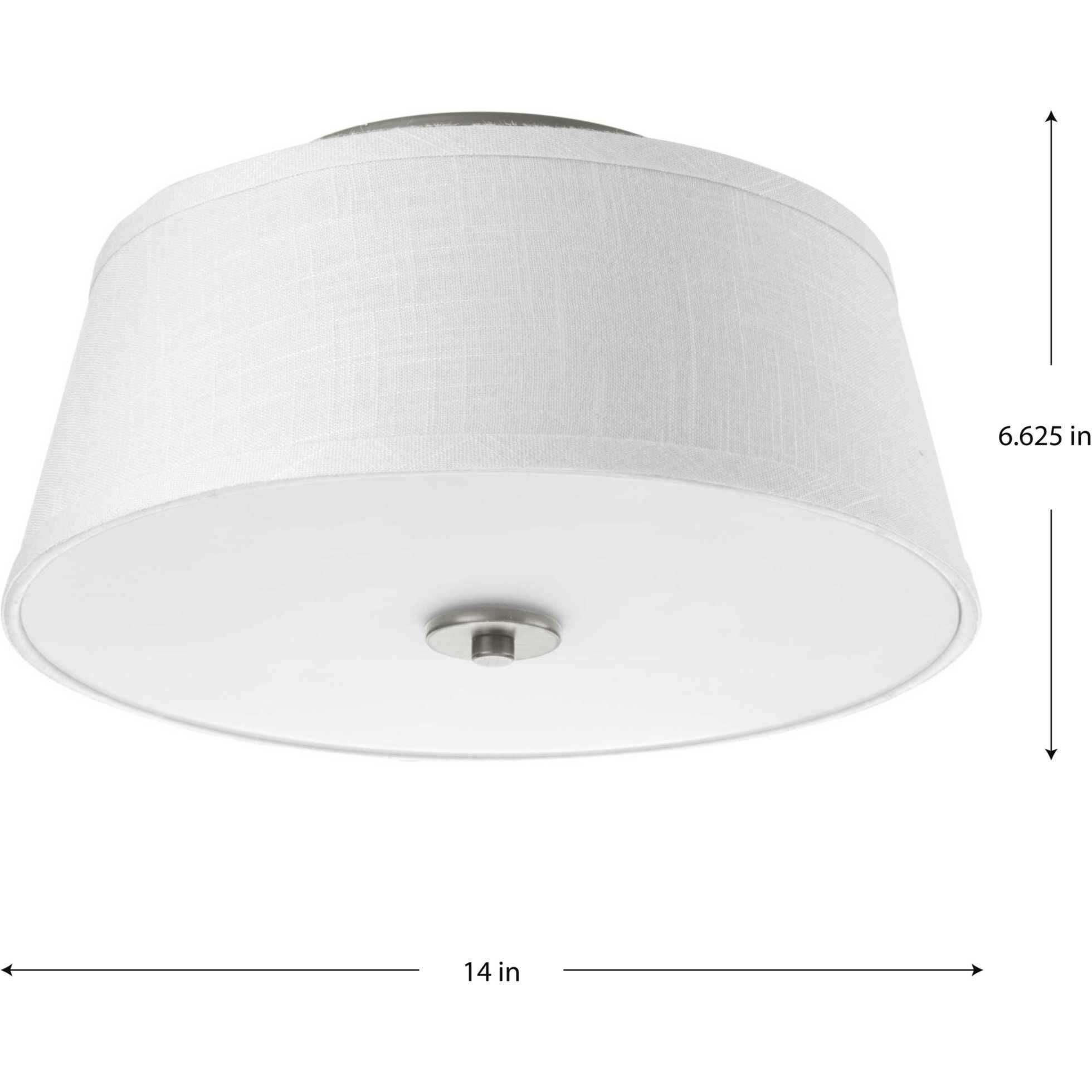 Jay 2 Light 14 inch Brushed Nickel Flush Mount Ceiling Light