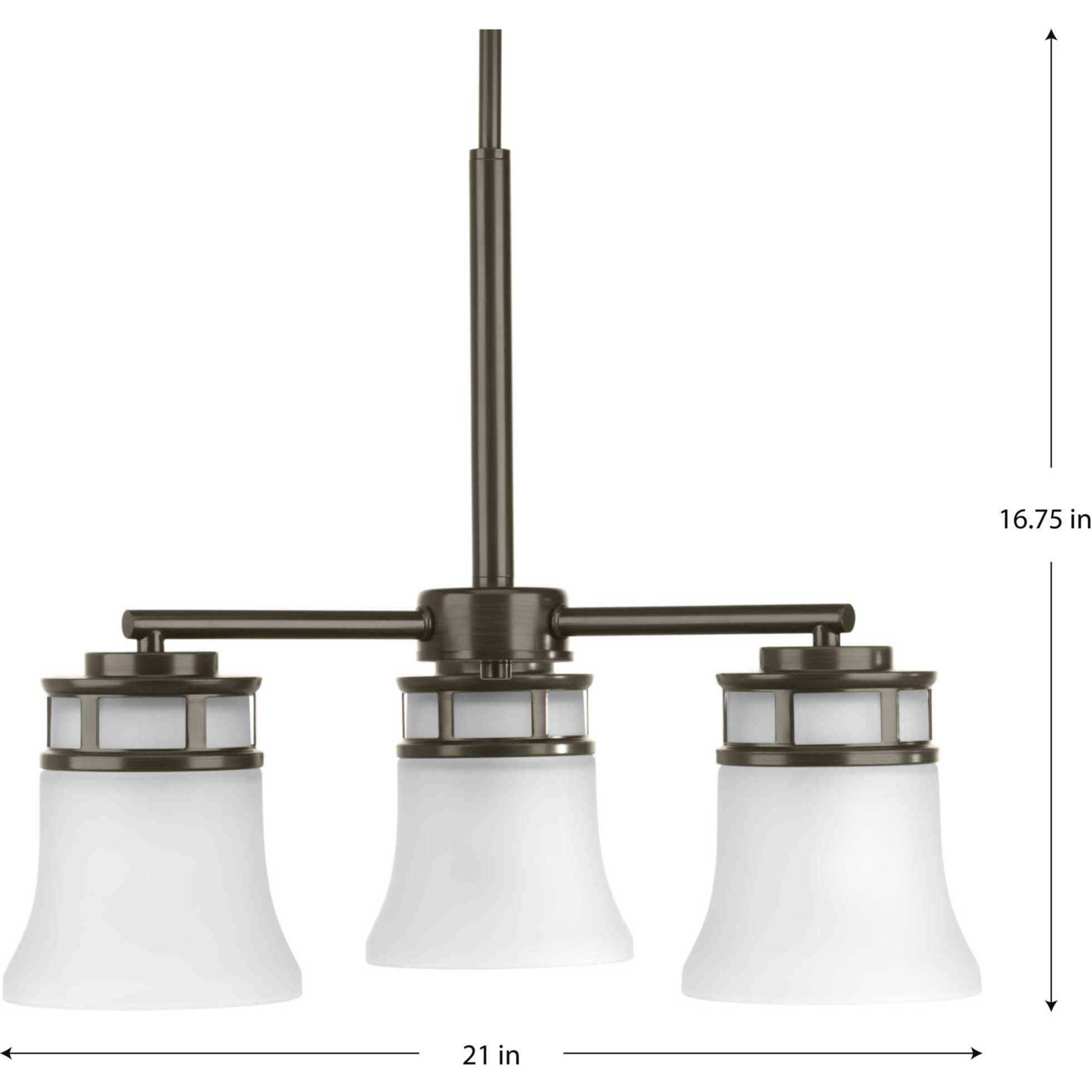 Read 3 Light 21 inch Antique Bronze Chandelier Ceiling Light