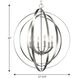 Buster 6 Light 27.75 inch Burnished Silver Foyer Pendant Ceiling Light