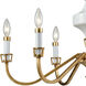 Wyndam 6 Light 30 inch Antique Gold Leaf with White Chandelier Ceiling Light