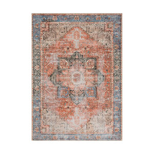 Ivory 108 X 79 inch Brick Red Rug, Rectangle
