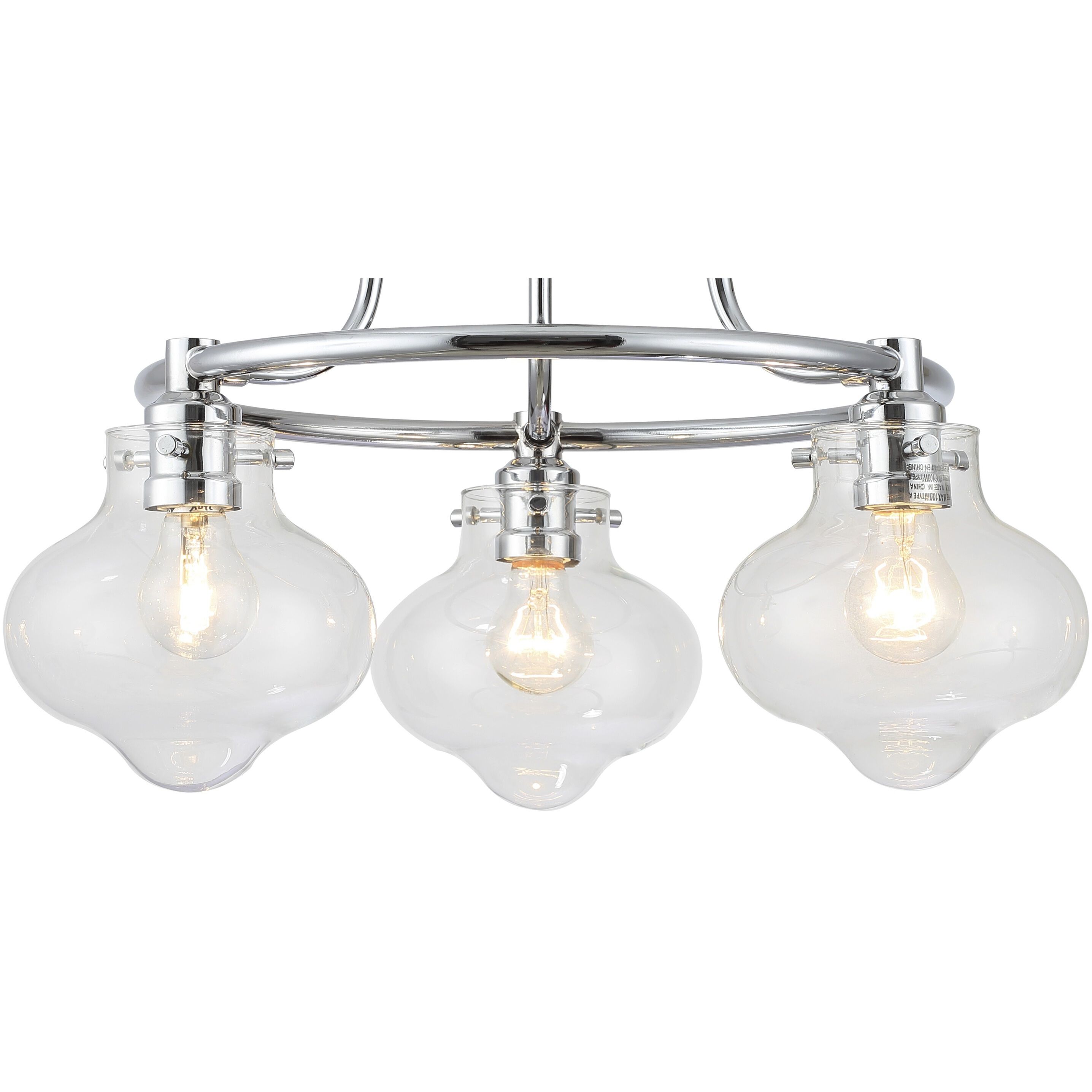 Cate 3 Light 21 inch Chrome Chandelier Ceiling Light
