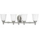 Juno 4 Light 33 inch Brushed Nickel Bath Vanity Wall Light, Delta