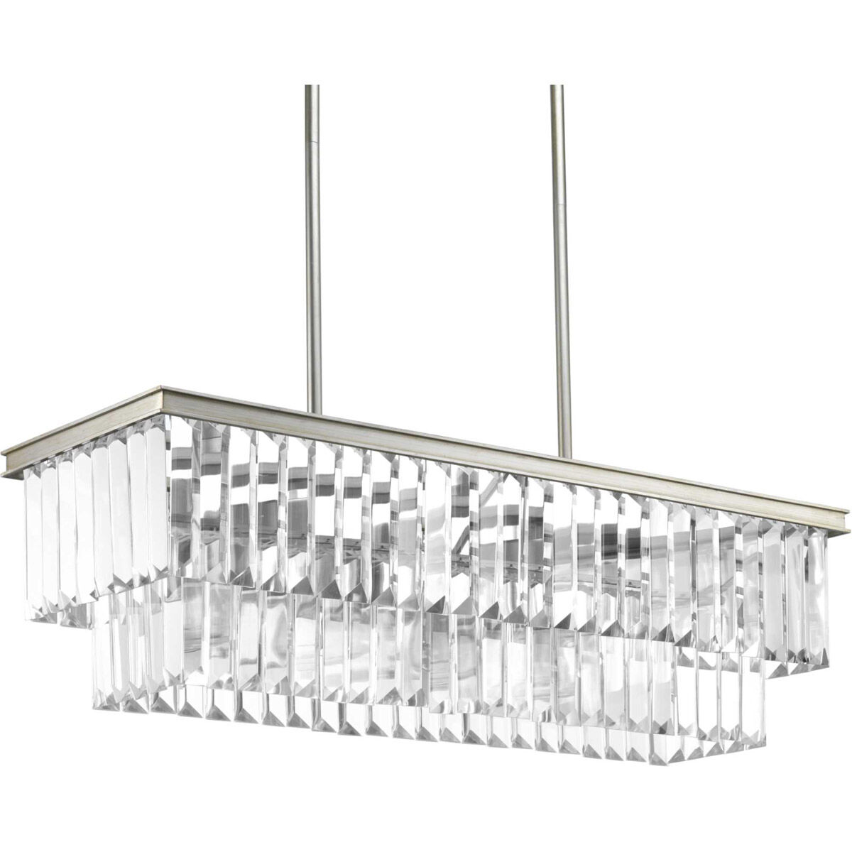 Benedict 4 Light 34 inch Silver Ridge Linear Chandelier Ceiling Light, Design Series