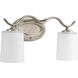 Mark 2 Light 15 inch Brushed Nickel Bath Vanity Wall Light