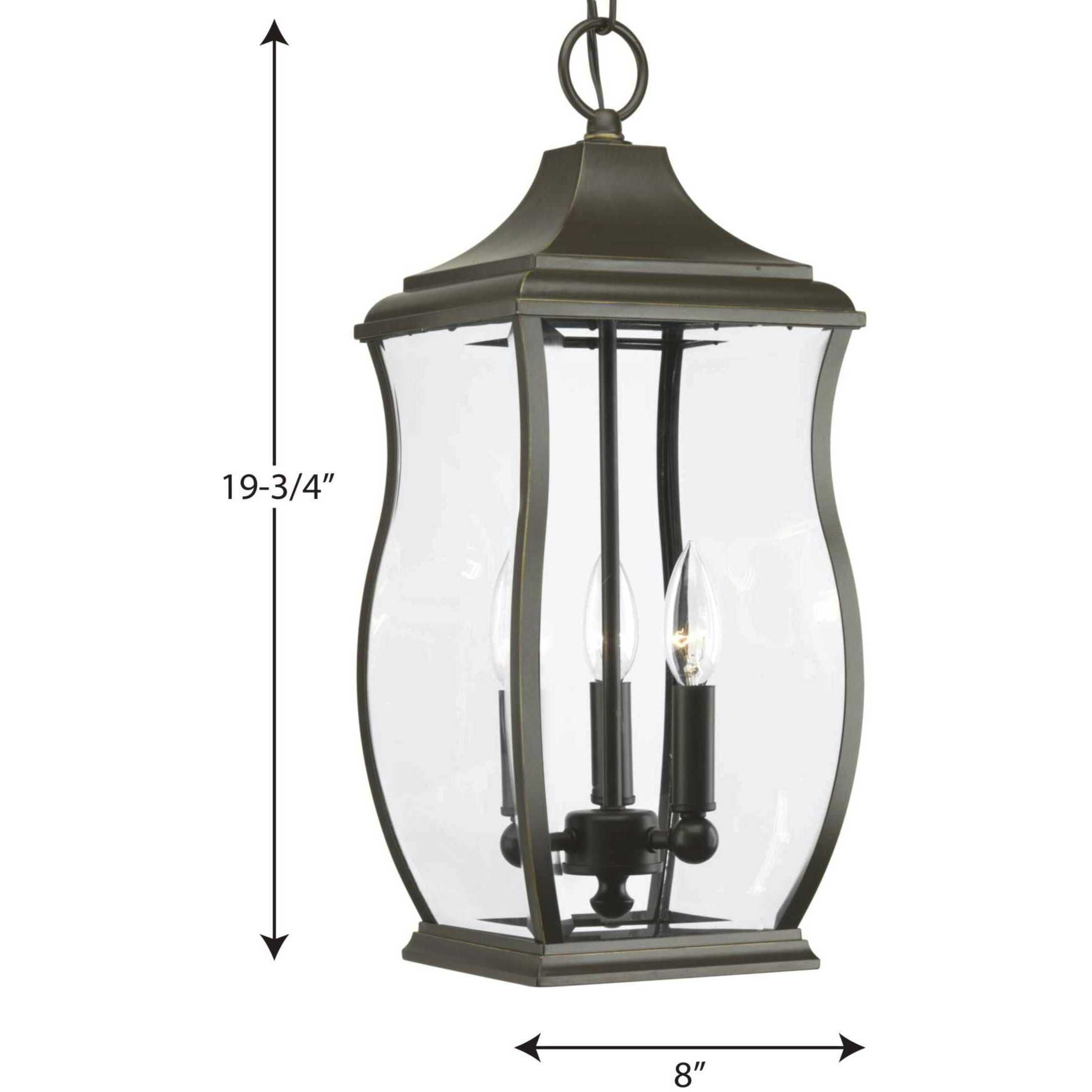 Rodney 3 Light 8 inch Oil Rubbed Bronze Outdoor Hanging Lantern