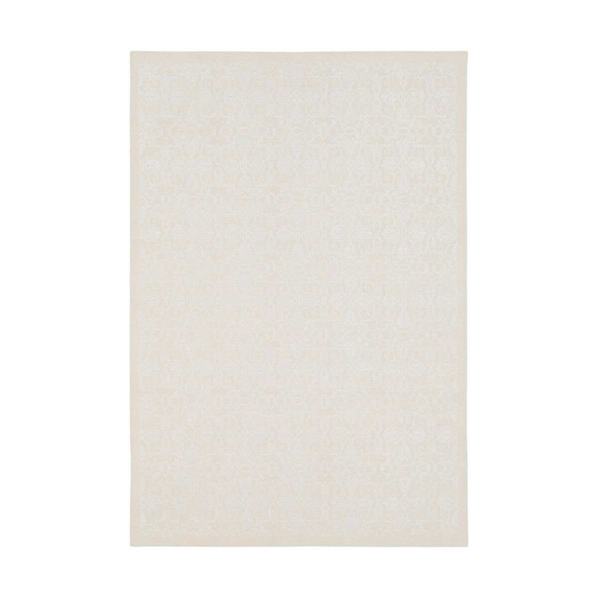Orchid 91 X 62 inch Cream/White Rugs, Wool, Viscose, and Cotton