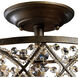 Mercedes 4 Light 13 inch Antique Bronze Semi Flush Mount Ceiling Light