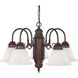 Booker 5 Light 21 inch Burnished Bronze Chandelier Ceiling Light