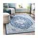Creighton 87 X 63 inch Navy/Bright Blue/Cream/Silver Gray/Medium Gray Rugs