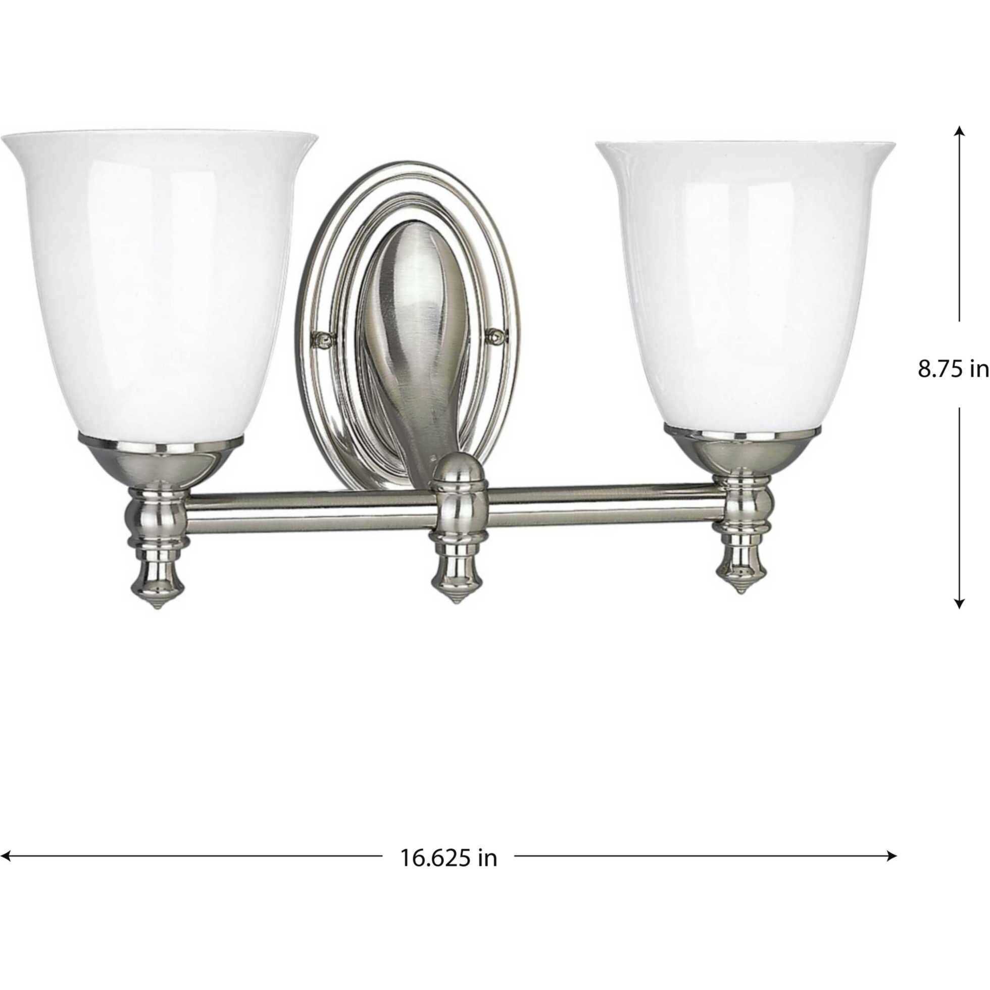 Juno 2 Light 17 inch Brushed Nickel Bath Vanity Wall Light, Delta