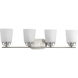 Leopolda 4 Light 32.25 inch Brushed Nickel Bath Vanity Wall Light, Design Series