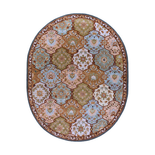 Edda 120 X 96 inch Dark Green/Olive/Sage/Dark Brown/Camel/Medium Gray Rugs, Wool