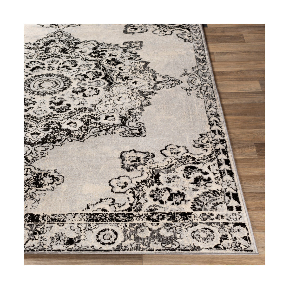 Creighton 87 X 63 inch Silver Gray/Medium Gray/Cream/Black Rugs