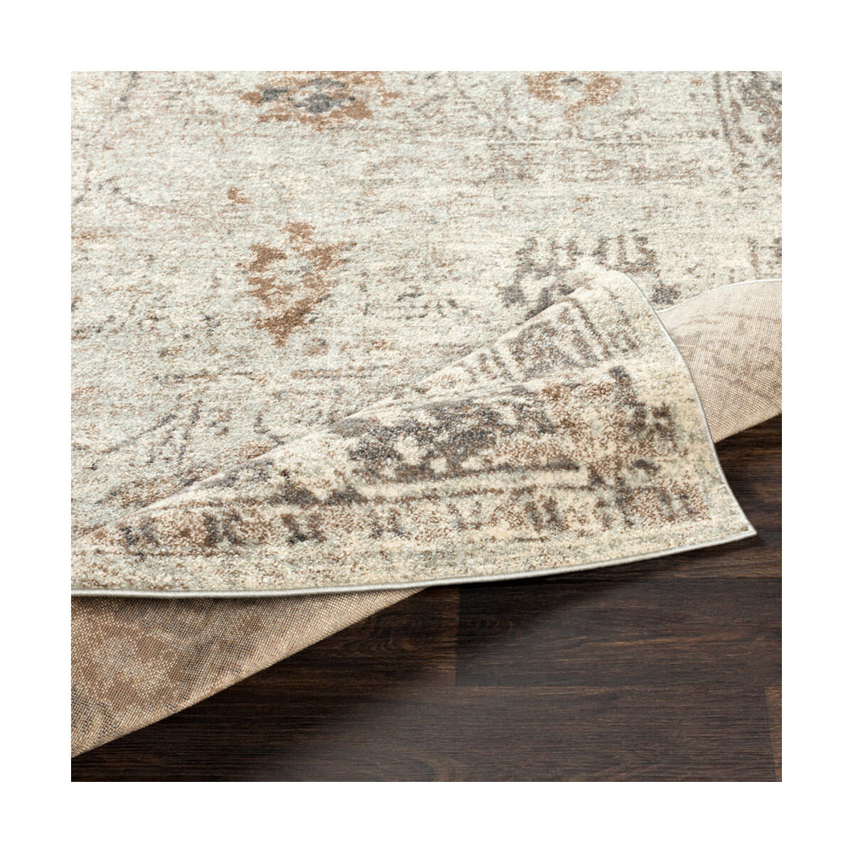 Kendrick 36 X 24 inch Medium Gray/Charcoal/Dark Brown/Camel/Ivory Rugs, Rectangle