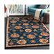 Edda 120 X 96 inch Navy/Khaki/Rust/Tan/Dark Brown Rugs, Wool