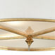 Wyndam 3 Light 16 inch Antique Gold Leaf Semi Flush Mount Ceiling Light