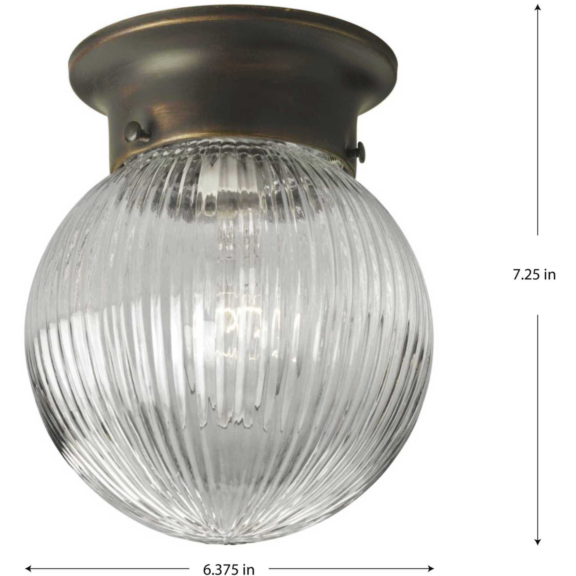 Ginger 1 Light 6.38 inch Antique Bronze Flush Mount Ceiling Light