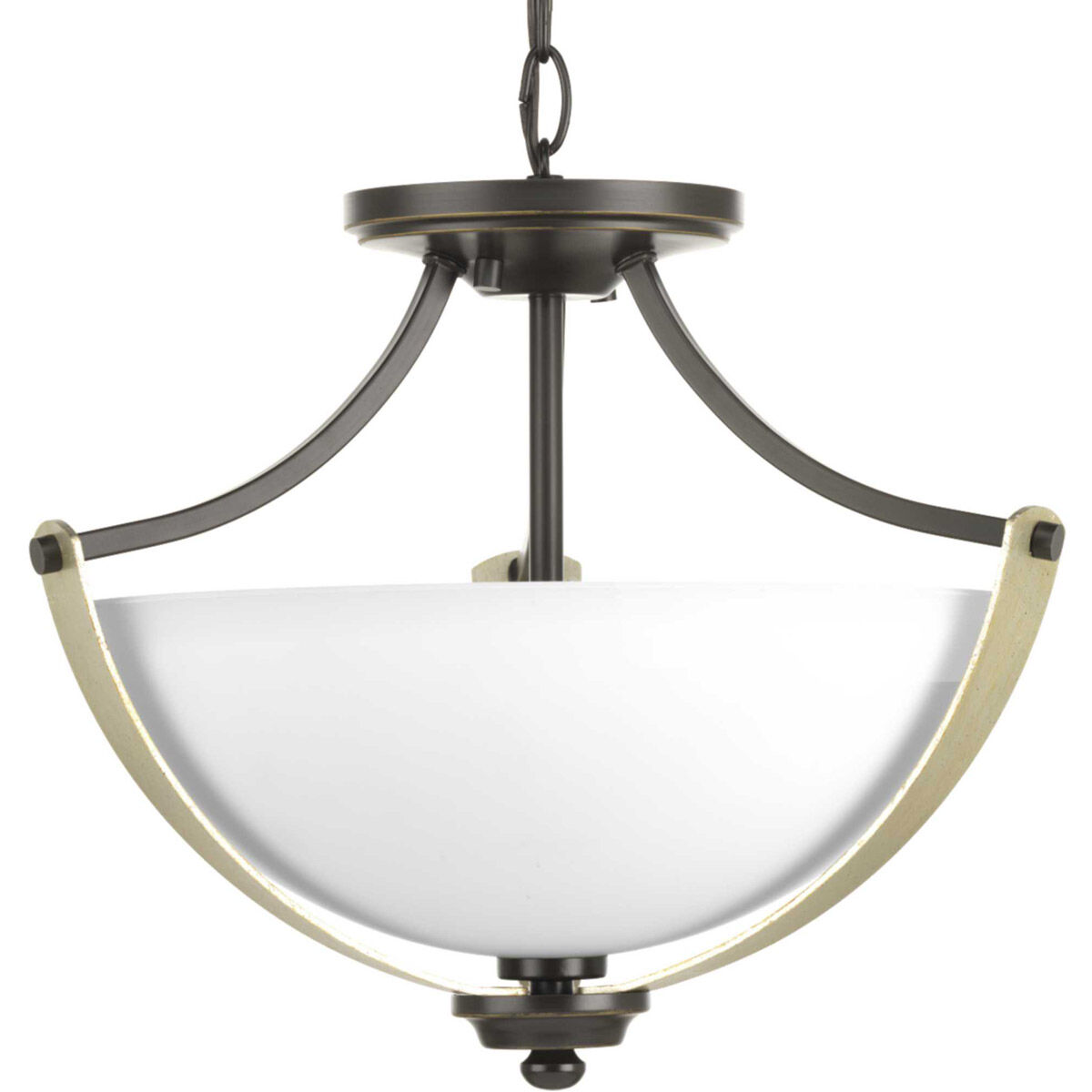 Vanora 2 Light 15.63 inch Antique Bronze Semi-Flush Mount Convertible Ceiling Light, Design Series