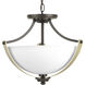 Vanora 2 Light 15.63 inch Antique Bronze Semi-Flush Mount Convertible Ceiling Light, Design Series