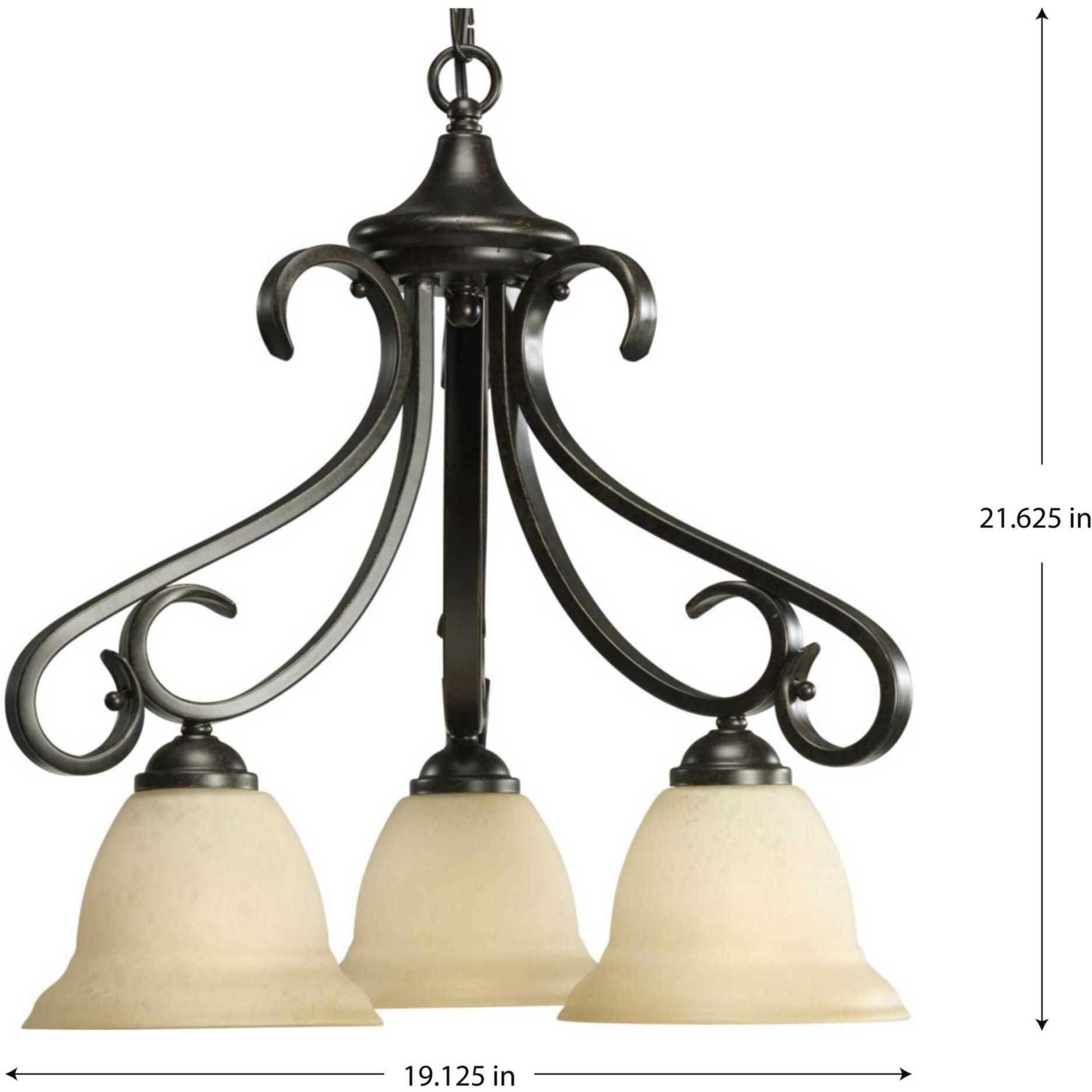 Slade 3 Light 19.13 inch Forged Bronze Chandelier Ceiling Light