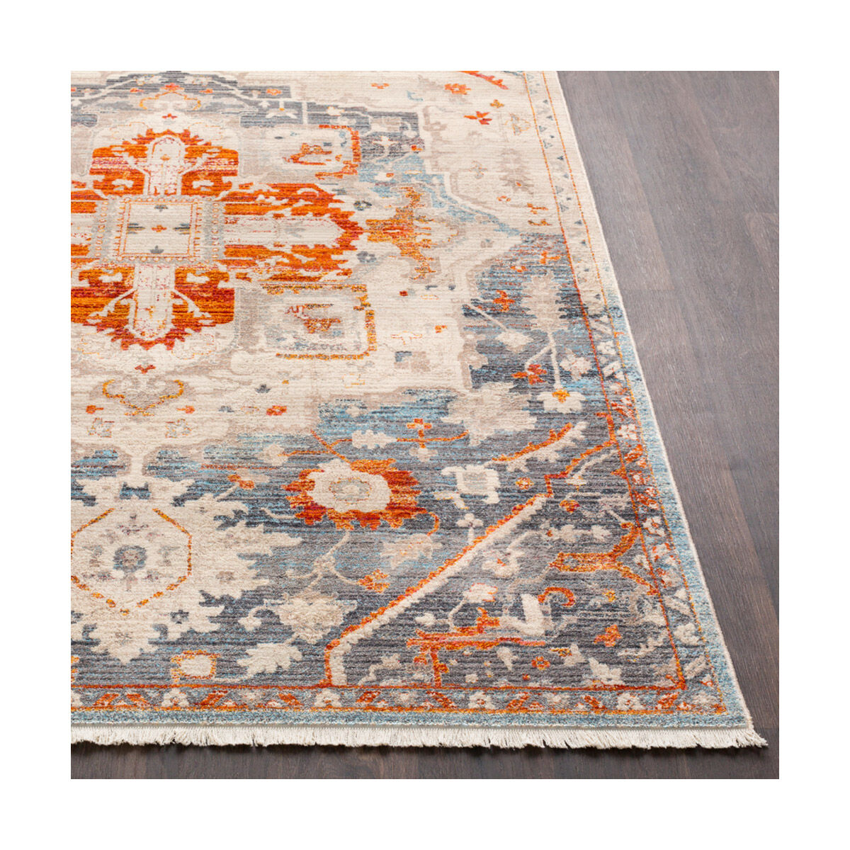 Preston 67 X 47 inch Burnt Orange/Bright Red/Aqua/Rose/Saffron/Cream Rugs, Rectangle