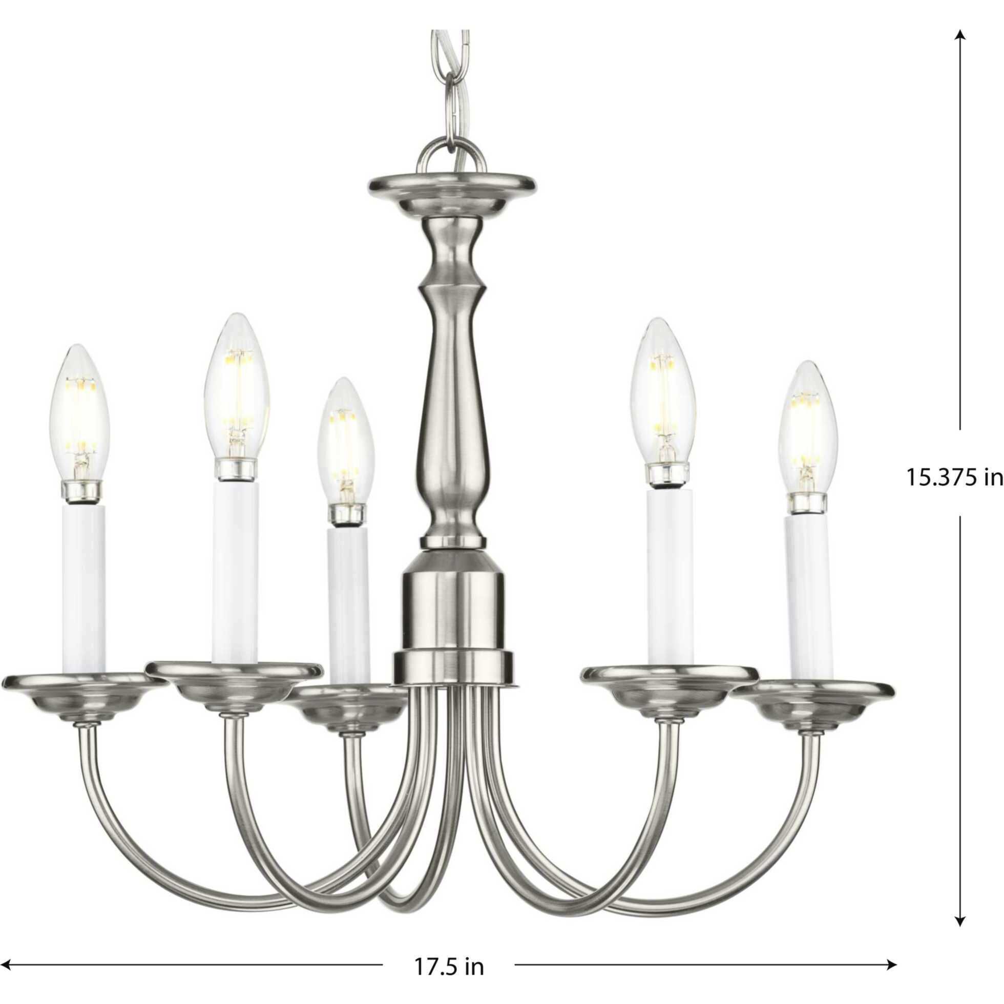 Kipling 5 Light 17.5 inch Brushed Nickel Chandelier Ceiling Light
