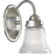 Clarence 1 Light 4.88 inch Brushed Nickel Bath Vanity Wall Light