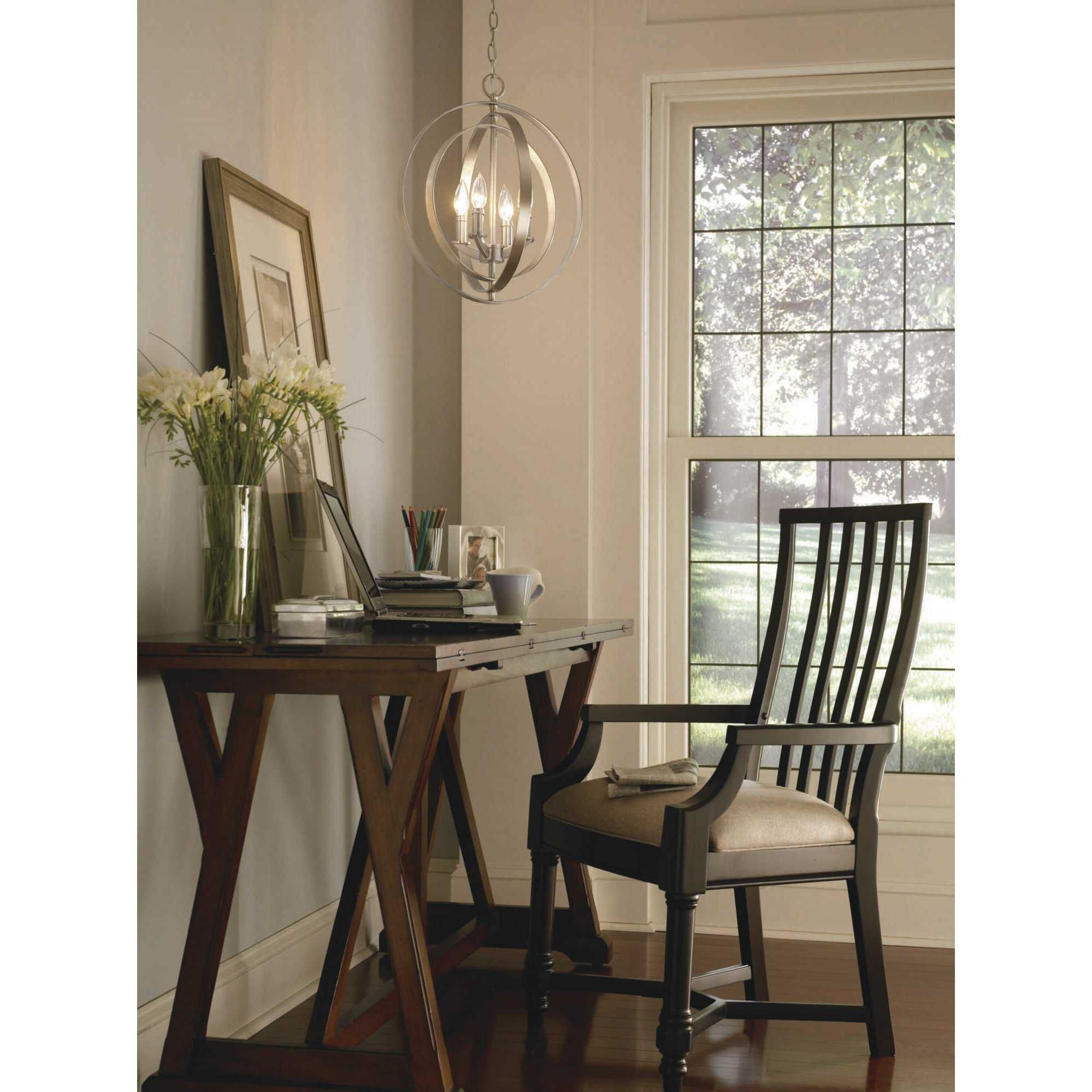 Buster 4 Light 16 inch Burnished Silver Foyer Pendant Ceiling Light